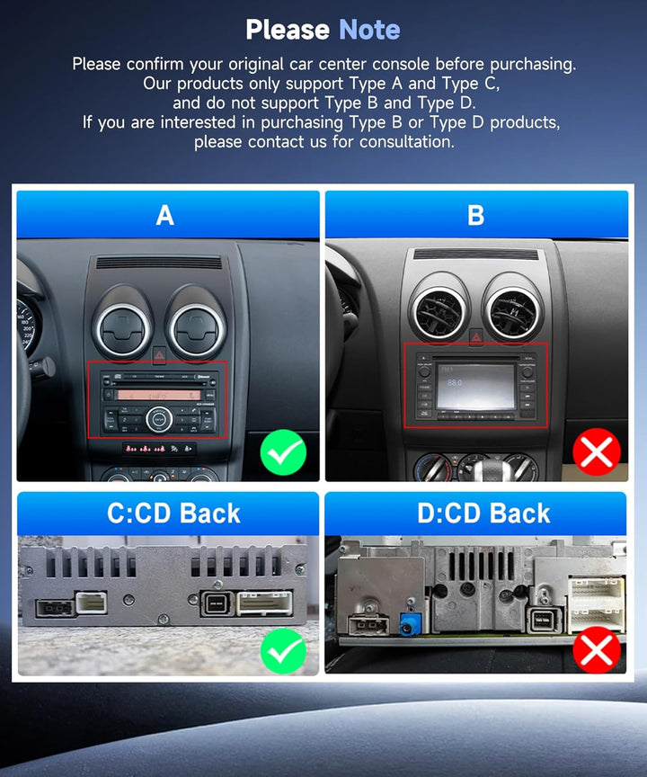 8 Kern 4G+64G Autoradio Android 15 für Nissan Qashqai J10 2006-2016, 9'' HD IPS Touchscreen Auto Rad