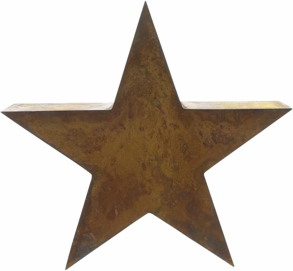 Dekoleidenschaft Dekofigur Stern aus Metall in Rost-Optik, Ø 29 cm, Adventsdeko frostfest, Weihnacht