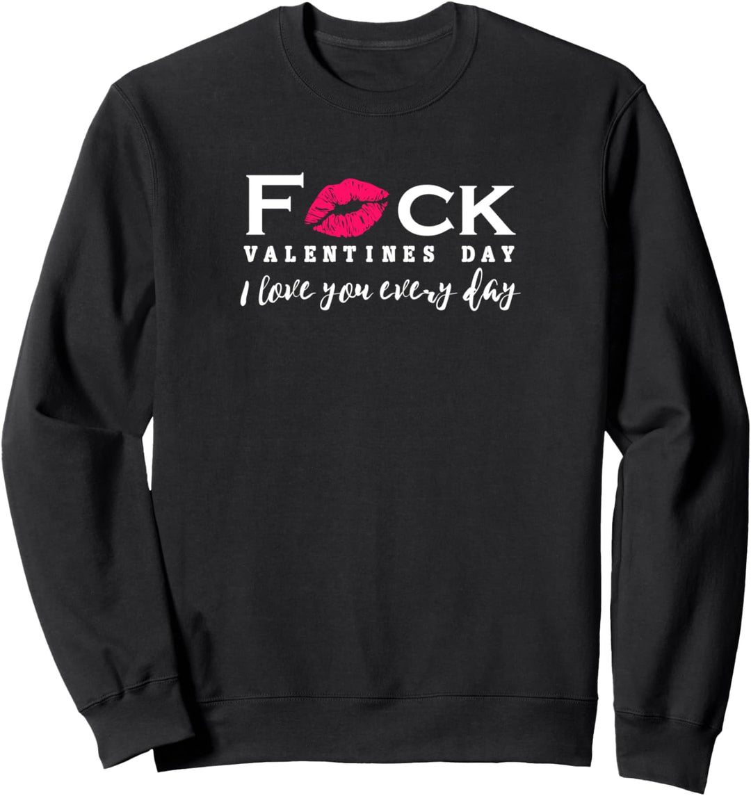 Lustiger Valentinstag Geschenk Rot Lippen Kuss Sweatshirt