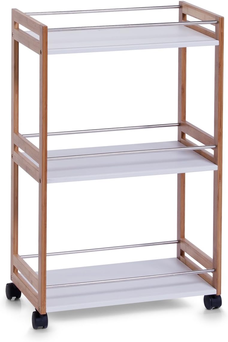Zeller Aufbewahrungsbox, Bambus/Holzimitat, Weiss, 56 x 14.5 x 159.5 cm 18633