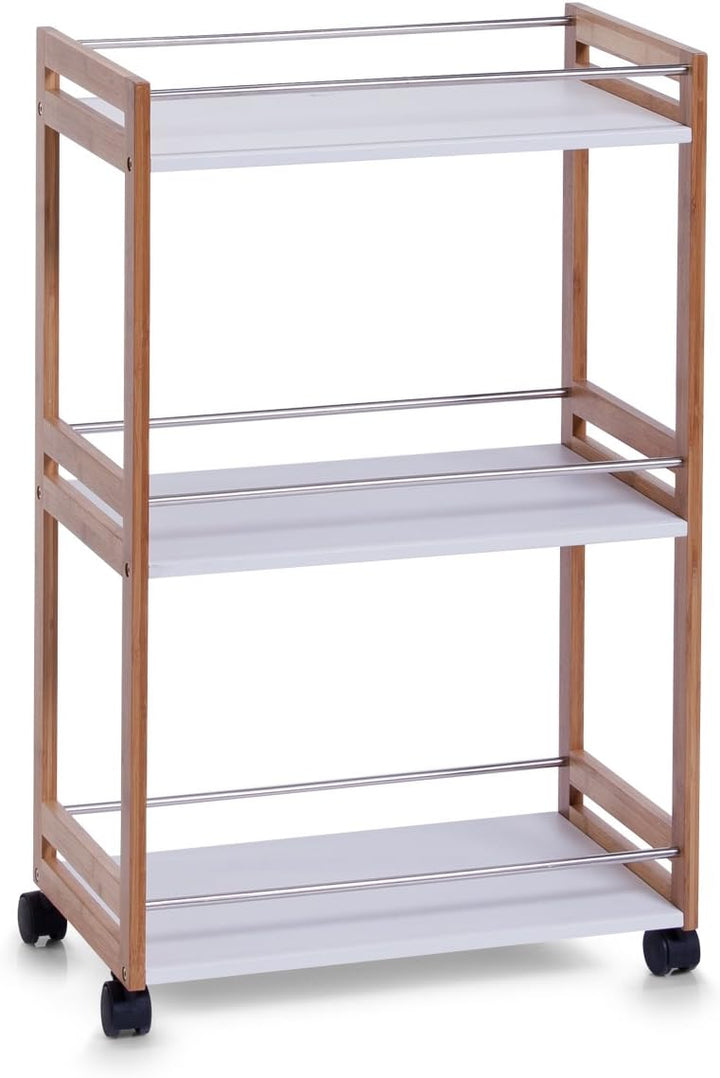 Zeller Aufbewahrungsbox, Bambus/Holzimitat, Weiss, 56 x 14.5 x 159.5 cm 18633