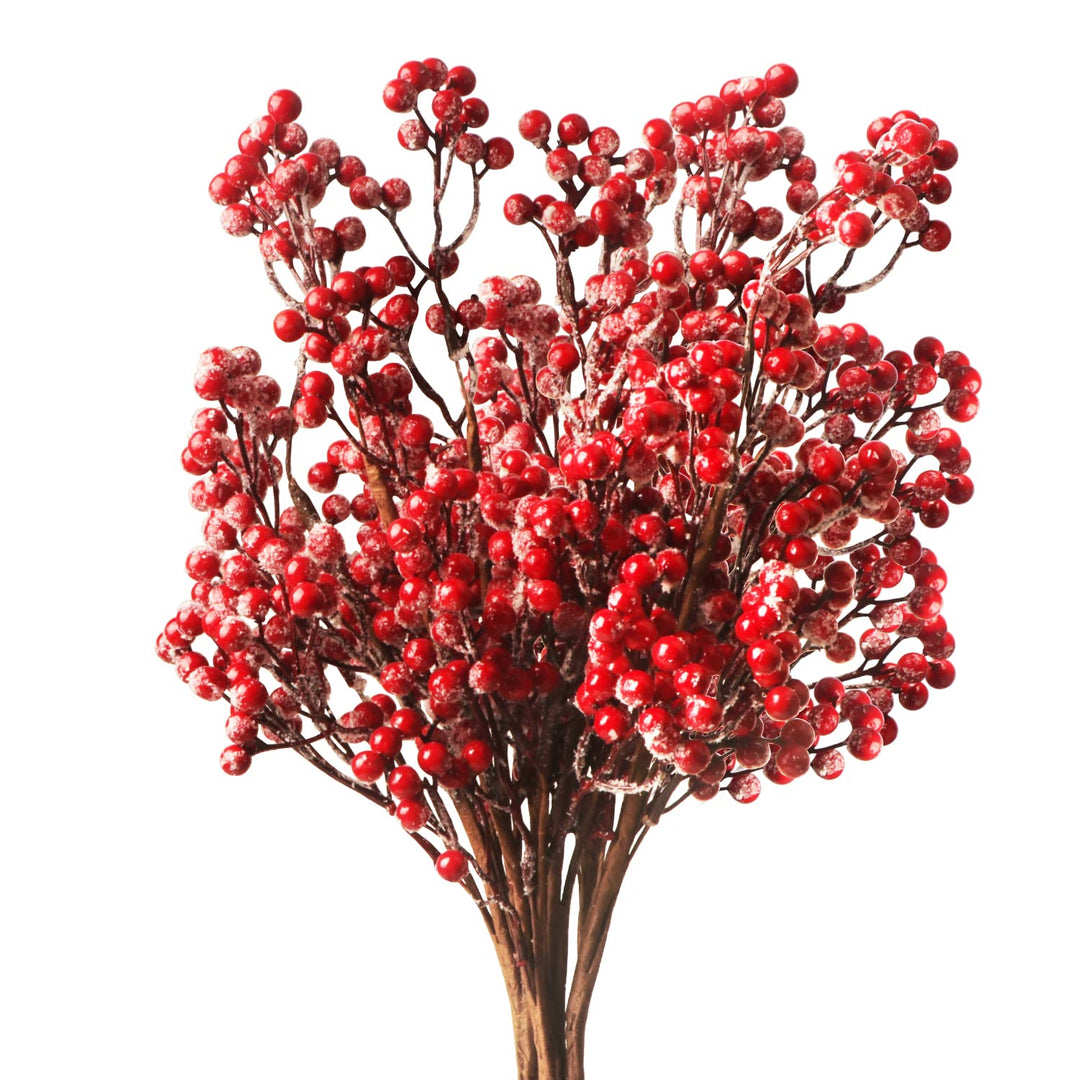 6 STÜCKE Weihnachten Rote Beeren, 50 cm Lange Künstliche Rote Beeren Burgunderrote Rote Beere Picks