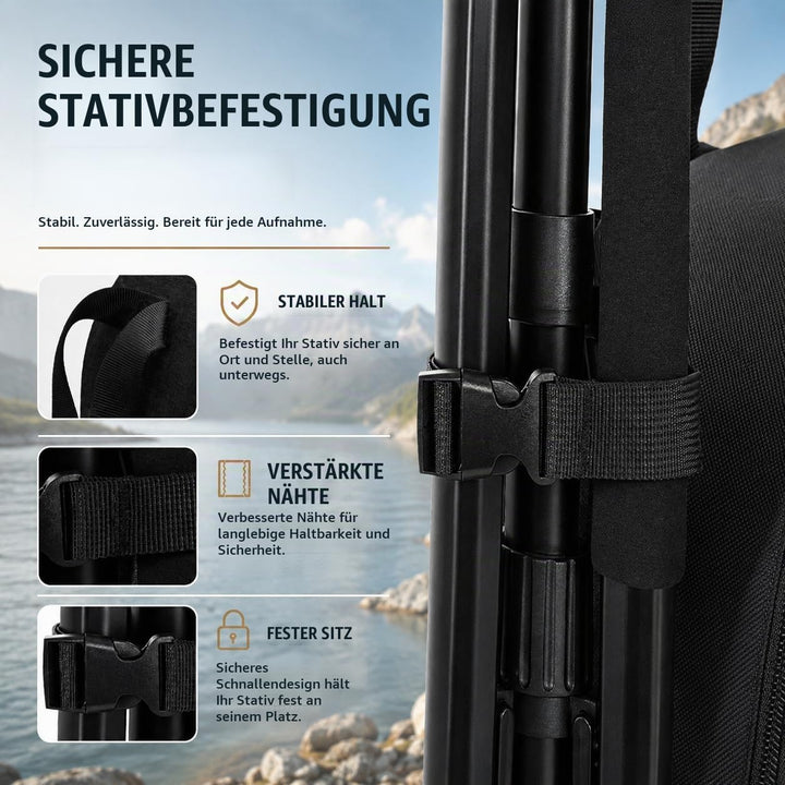 Kamerarucksack Tasche mit Stativhalterung Wasserdichtes Kameragehäuse Fotografie Rucksack Anti-Diebs