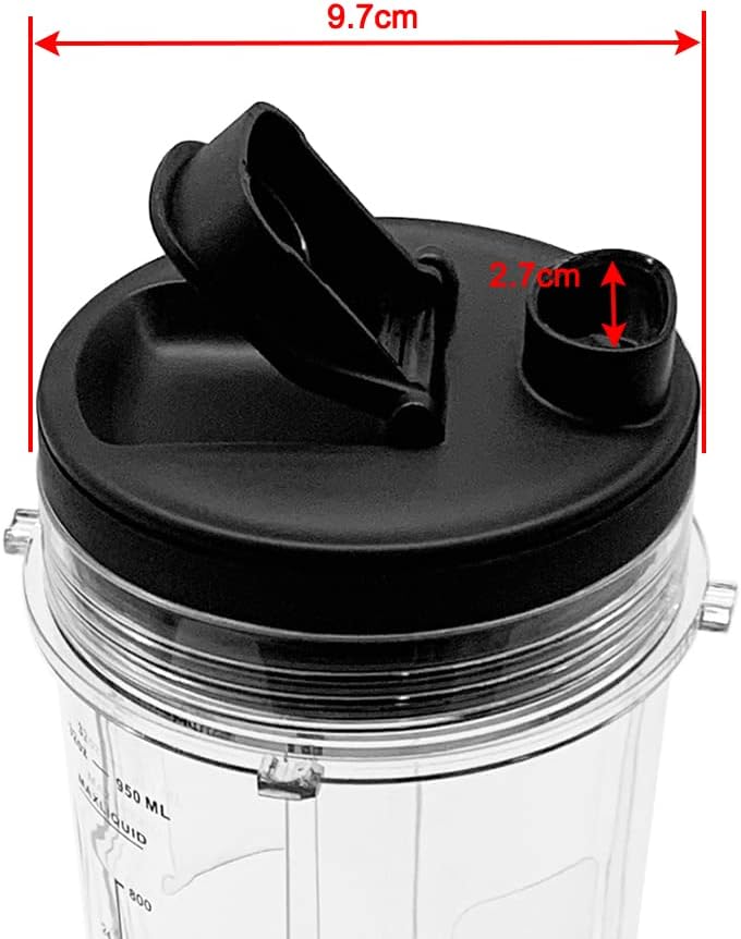 2 stk Durchm. 9.4cm Sportdeckel Trinkdeckel Zubehör kompatibel mit Nutri-Ninja Becher Auto-iQ Ninja