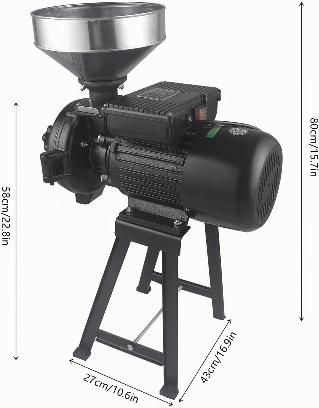 Getreidemühle Elektrisch, 2200W Schrotmühle mit Trichter, Obstmühle Elektrisch Mit Dickenregler, 140