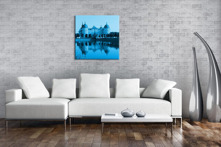 deyoli Moritzburg in Deutschland Format: 60x60 Effekt: Monocrome Blau als Leinwandbild, Motiv fertig
