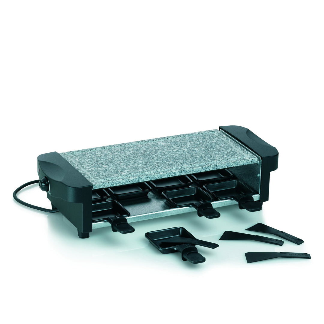 Kela 66663 Raclette/Heisser Stein Ceneri für 8 Personen, schwarz