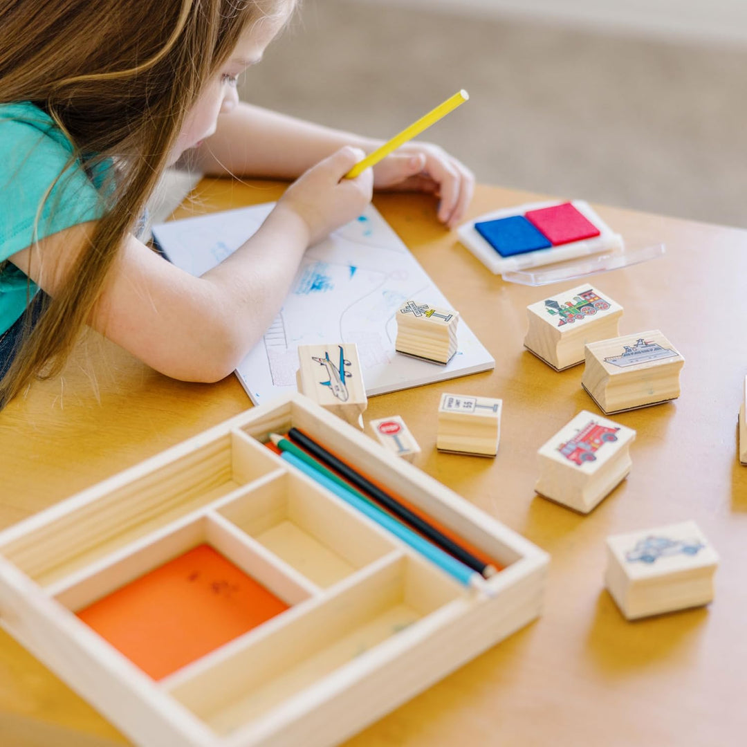 Melissa & Doug Fahrzeugstempelset | Kunsthandwerk | Stempelsets und -schablonen | 4+ | Geschenk für