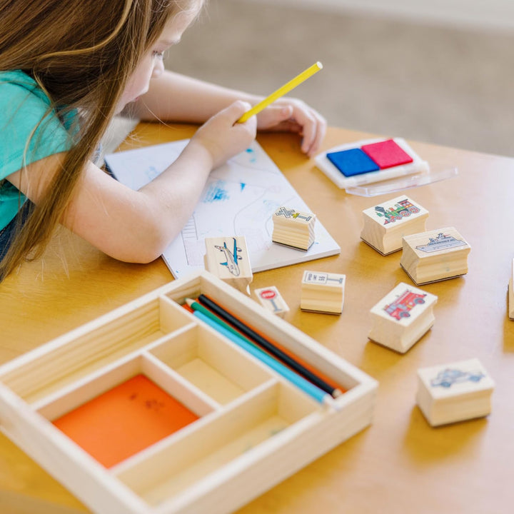 Melissa & Doug Fahrzeugstempelset | Kunsthandwerk | Stempelsets und -schablonen | 4+ | Geschenk für