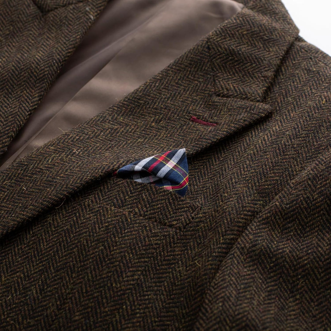 PJ PAUL JONES Sakko Herren Vintage British Blazer 2 Knöpfe Business Anzugjacke Tweed Sakko XL Dunkel