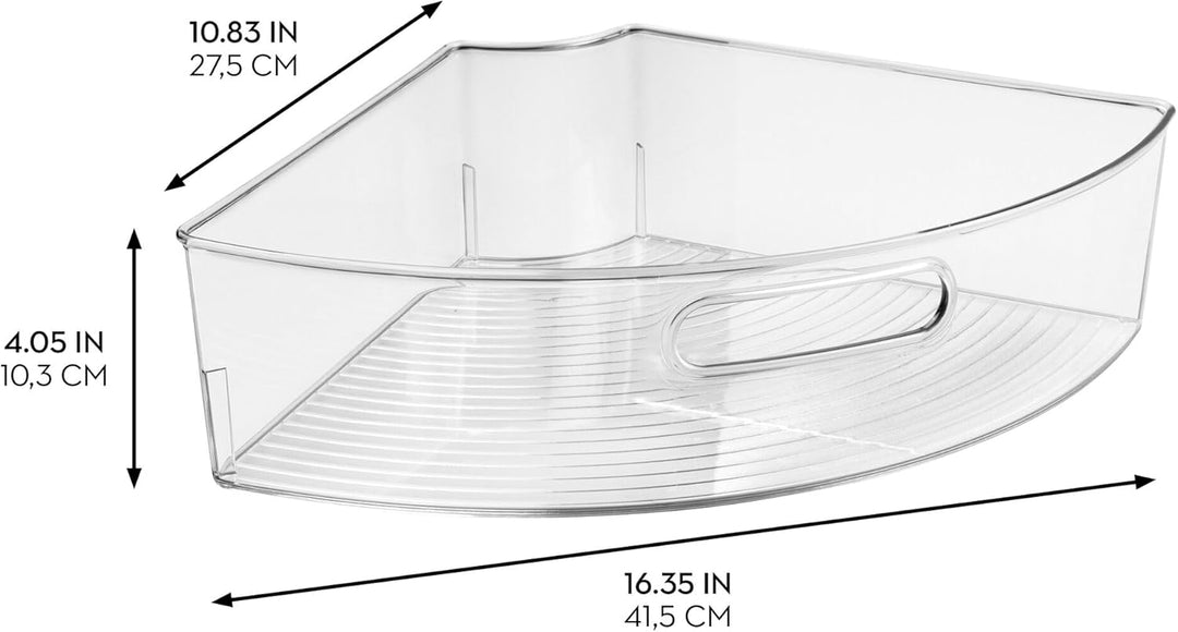 iDesign 62630EU Lazy Susan Schrank-Behälter 1/4, Durchsichtig, Farblos, Farblos