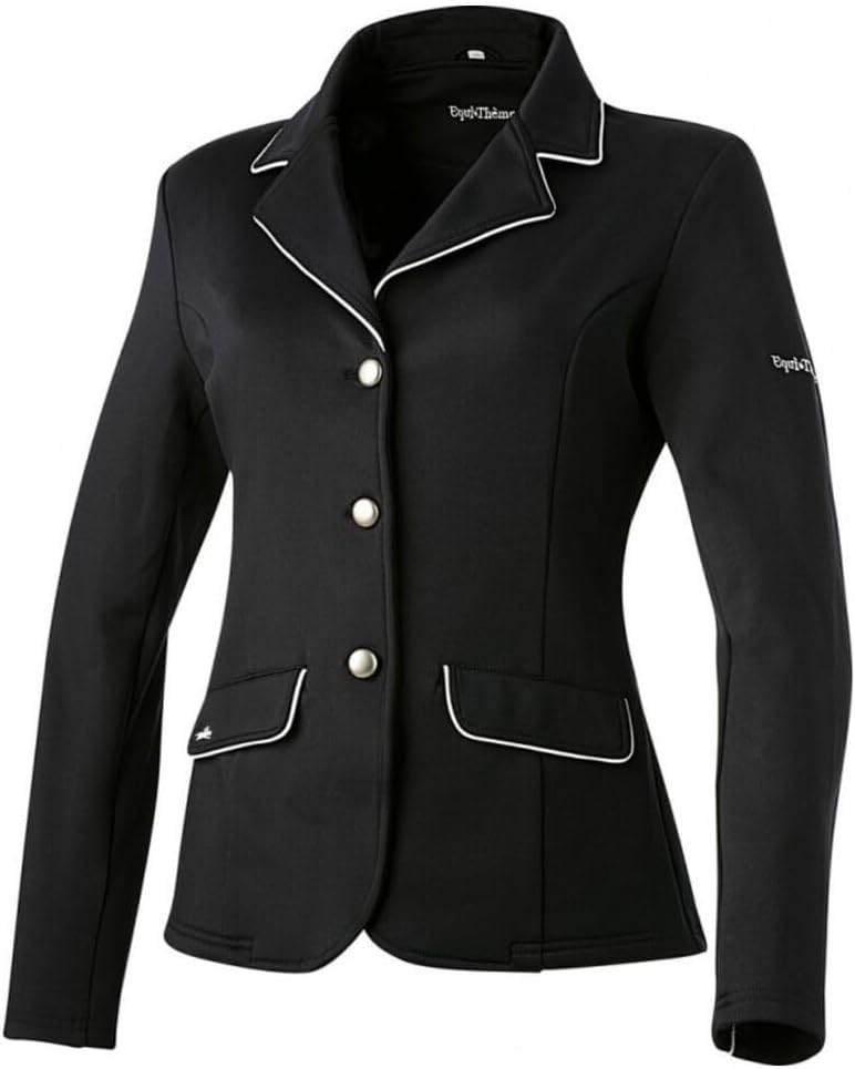 Equi-Thème "Soft Classic Turnierjacke Einheitsgrösse Black/Grey Piping, Einheitsgrösse Black/Grey Pi