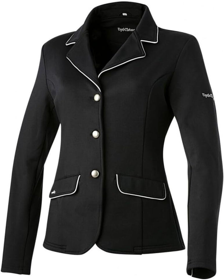 Equi-Thème "Soft Classic Turnierjacke Einheitsgrösse Black/Grey Piping, Einheitsgrösse Black/Grey Pi
