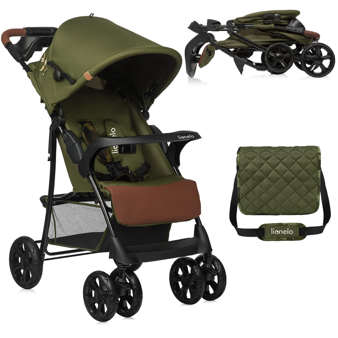 LIONELO Emma Plus Kinderwagen bis zu 15 kg, Kindersportwagen, leicht modern klein Buggy mit Liegepos