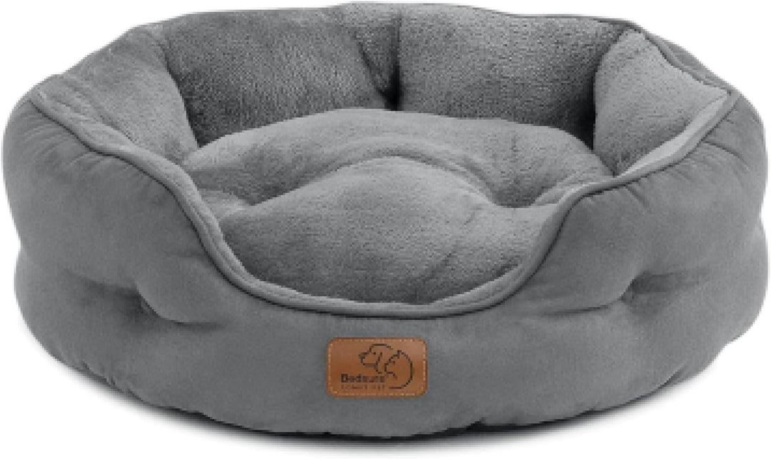 Bedsure Katzenbett waschbar Katzen Bettchen - 51x48x15cm Katzen Bett grau mit zweiseitig Innenkissen