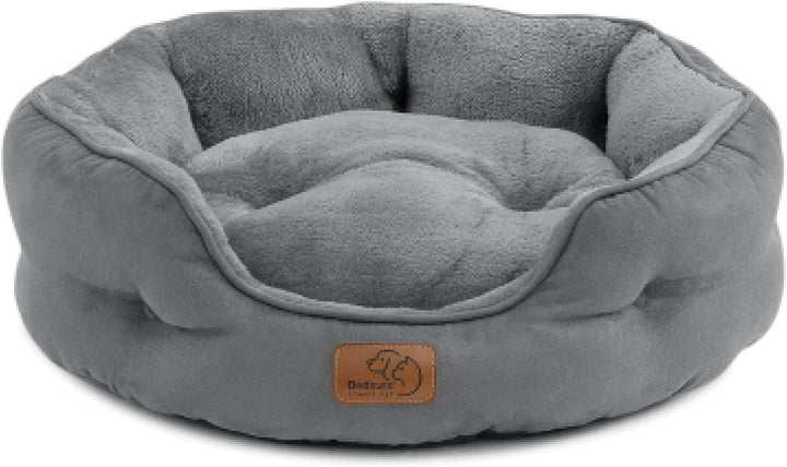 Bedsure Katzenbett waschbar Katzen Bettchen - 51x48x15cm Katzen Bett grau mit zweiseitig Innenkissen