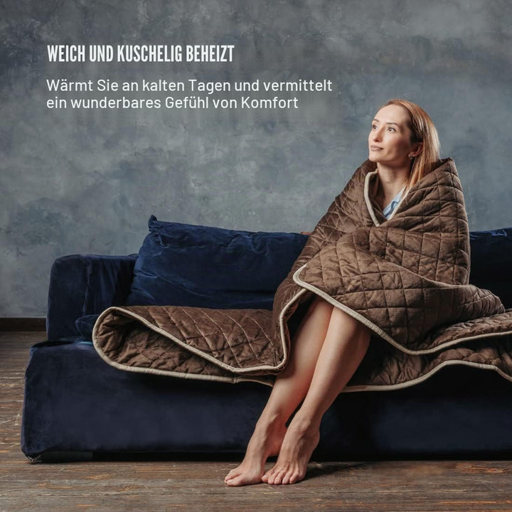EcoSapiens Heizdecke 150 * 180 cm, weiche elektrische Bettdecke mit 3 Heizstufen Automatische Abscha