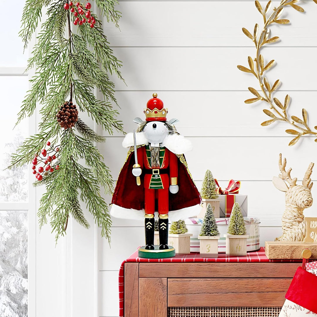 Knowlife Dekorativer Nussknacker aus Holz, Nussknacker Weihnachtsdekoration Holz,Mäusekönig-Figuren