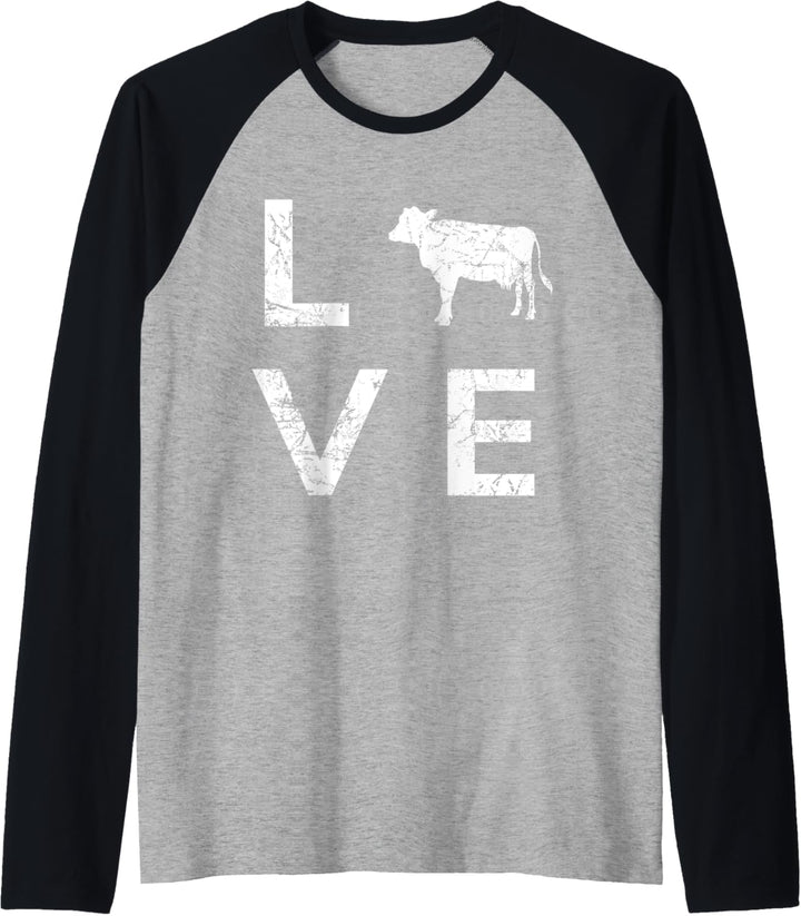 Kuh Landwirt Bauer Kühe Rinder-Zucht Milchbauer Geschenk Raglan