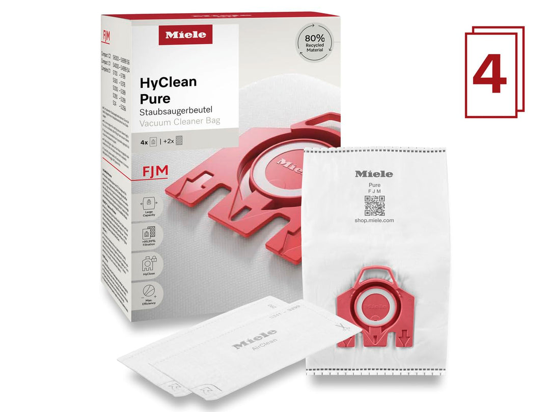 Miele Original Zubehör - Staubsaugerbeutel HyClean Pure FJM/Mit Bester Filtrationsleistung/Schliesst
