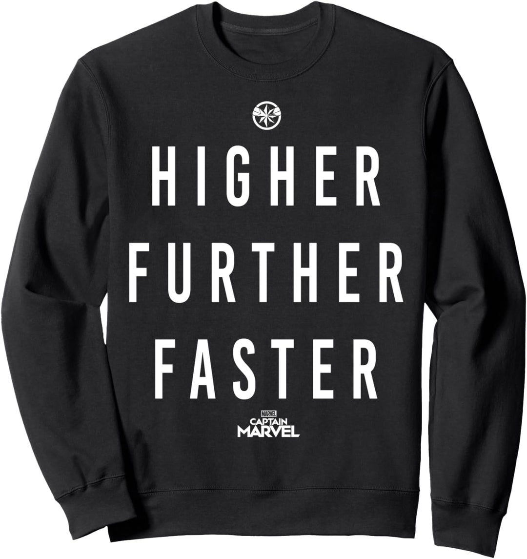 Captain Marvel Higher Further Faster Text Sweatshirt