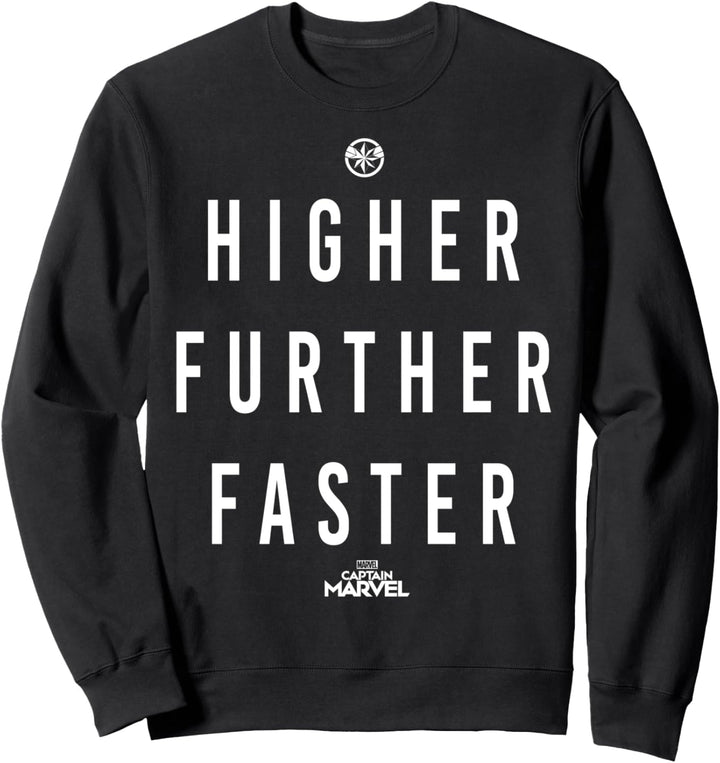 Captain Marvel Higher Further Faster Text Sweatshirt