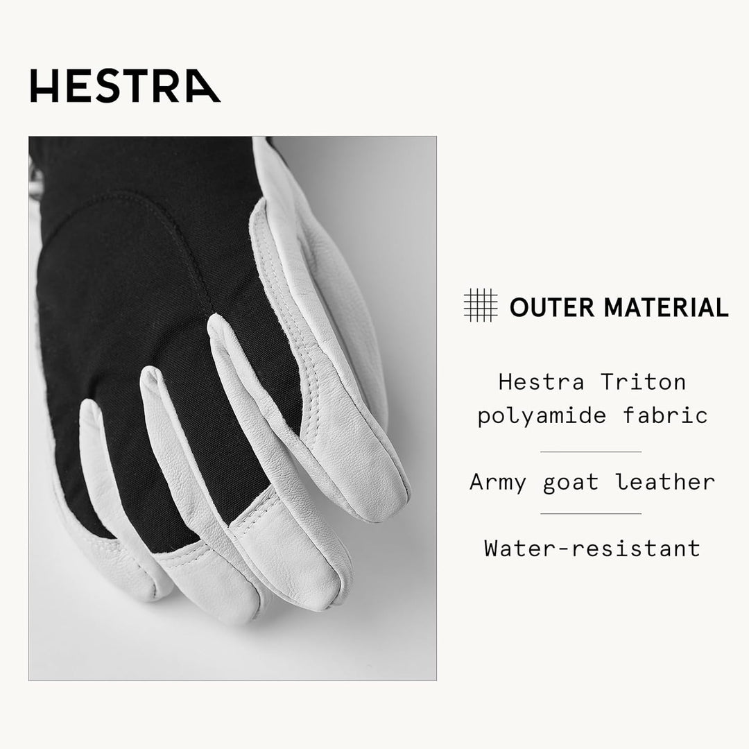 Hestra Frauen Armee Leder Heli Ski handschuh 6 black/offwhite, 6 black/offwhite