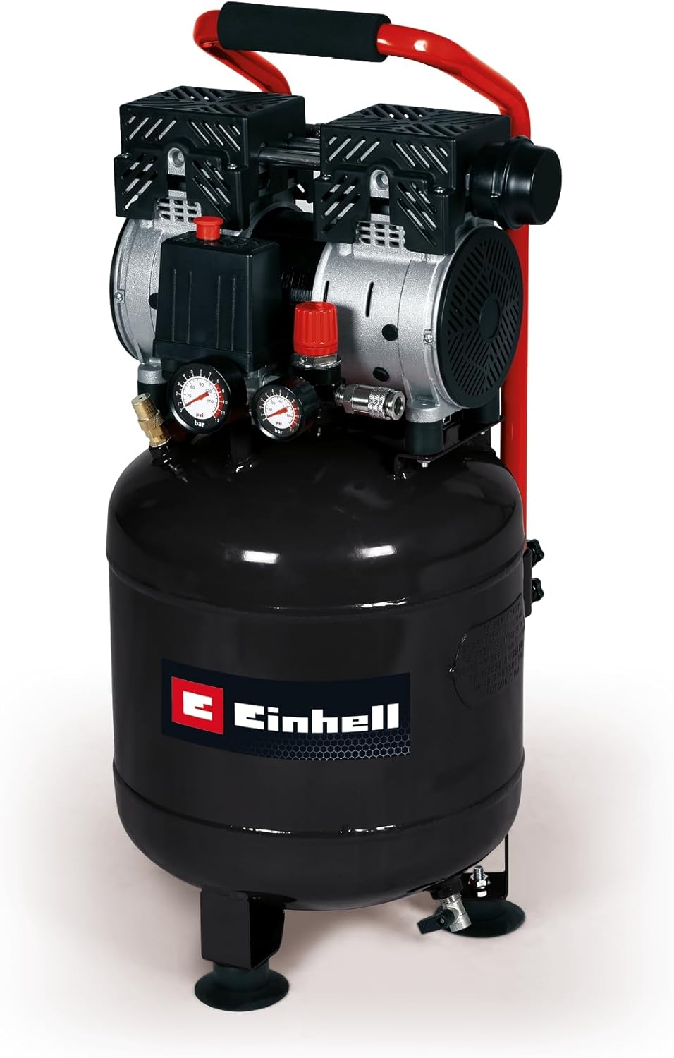 Einhell Kompressor TE-AC 24 Silent (leiser Kompressor, 750 W, max. 8 bar, öl- und servicefreier Moto