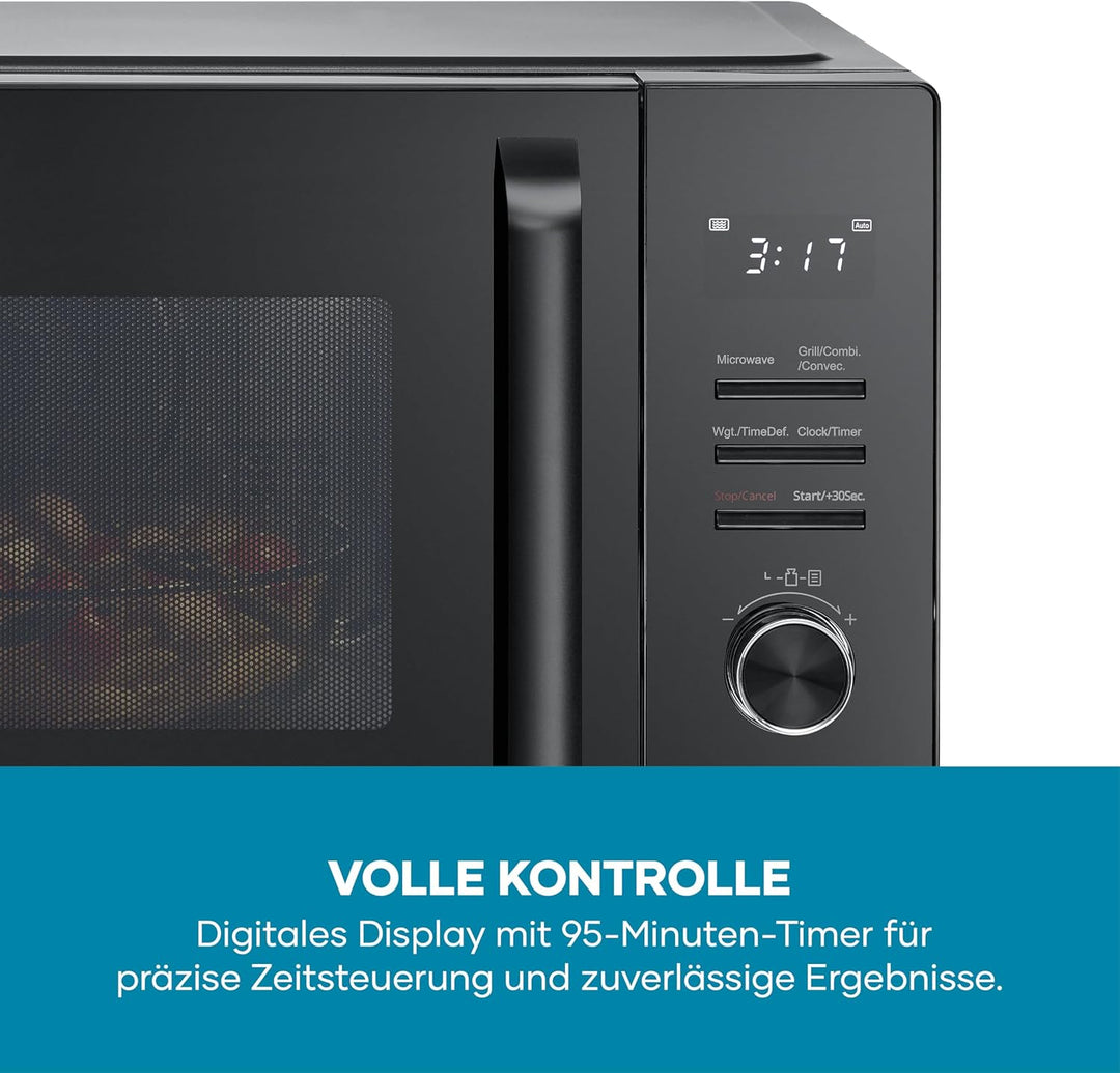 Severin Mikrowelle mit Grill und Heissluft-Funktion bis 240°C, Heissluftfritteuse, Backofen, 95 min