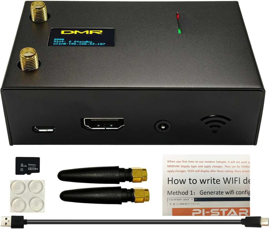 Duplex MMDVM Hotspot Module Dual Hat V1.5.2 with OLED Display WiFi & Ethernet WLAN Port Aluminum She