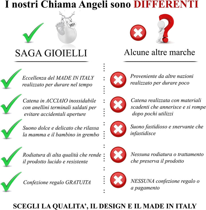 SAGA GIOIELLI® Halskette ruft Engel Schwangerschaft Bola Mesikan Gebet Engel Schutzhülle