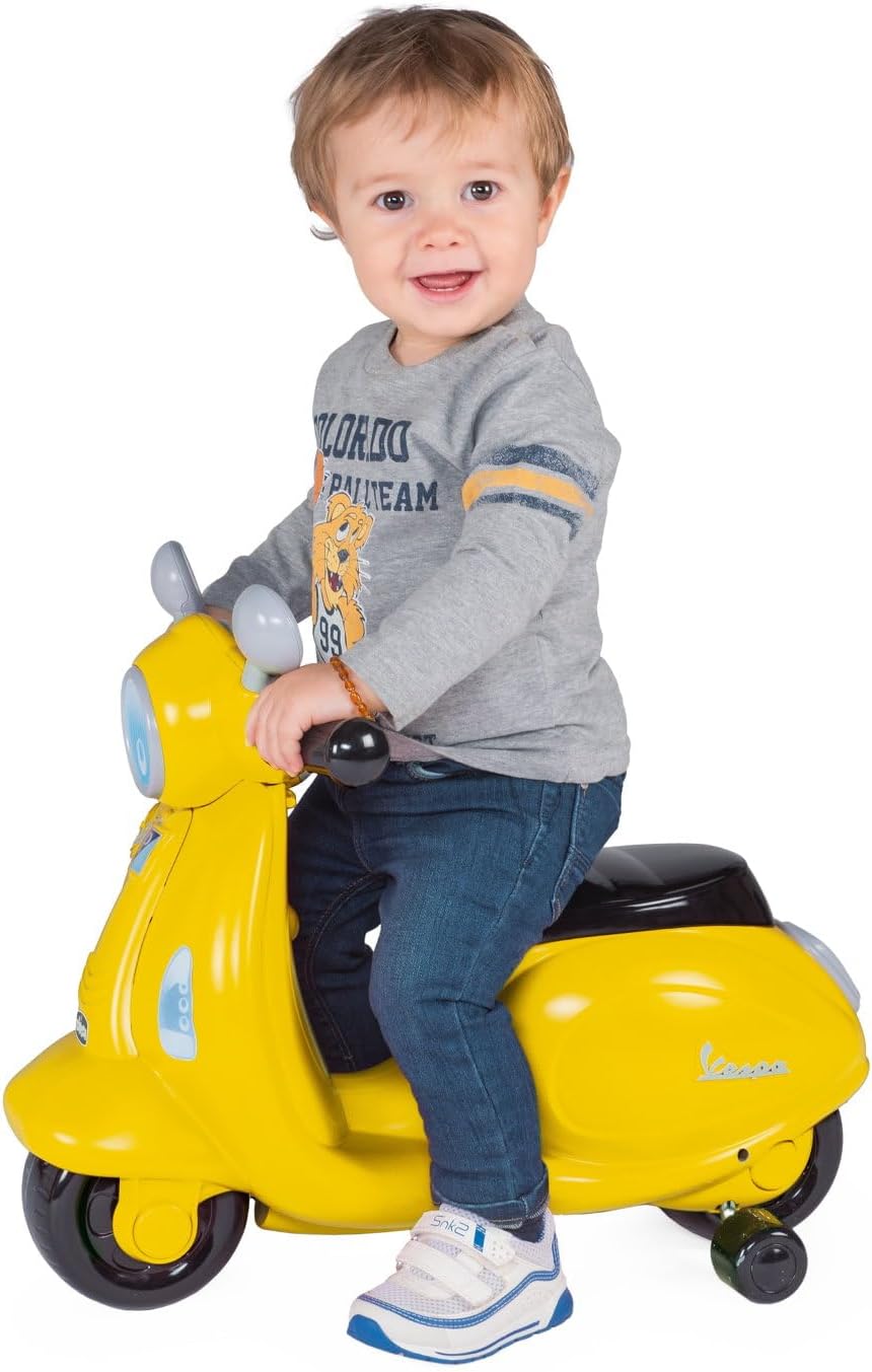 Chicco Motorrad Rutscher für Kinder Vespa Primavera, Kinderfahrzeug mit Elektronischem Bedienfeld, L