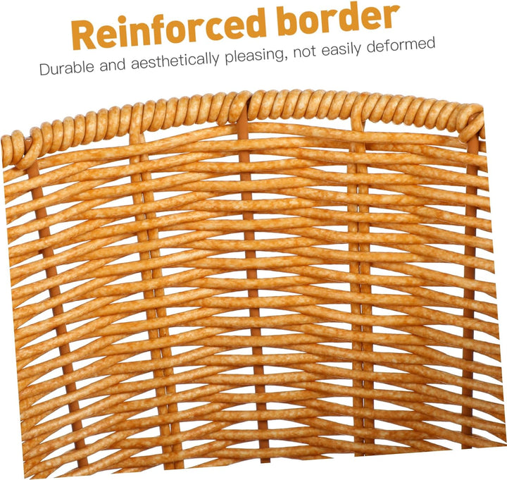 FOMIYES Gewebter Korb mit Deckel, Rattan-Mülleimer, kleiner Müllbehälter, Abfalleimer, Wäschekorb, P