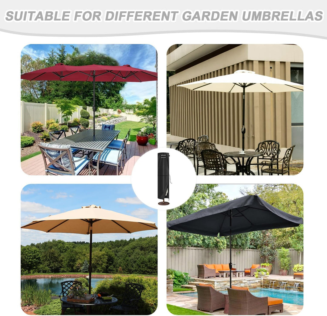 SIMPHAUS Schirm Schutzhülle für Gartendusche Abdeckhaube Sonnenschirm Abdeckung 2 bis 4m Ampelschirm