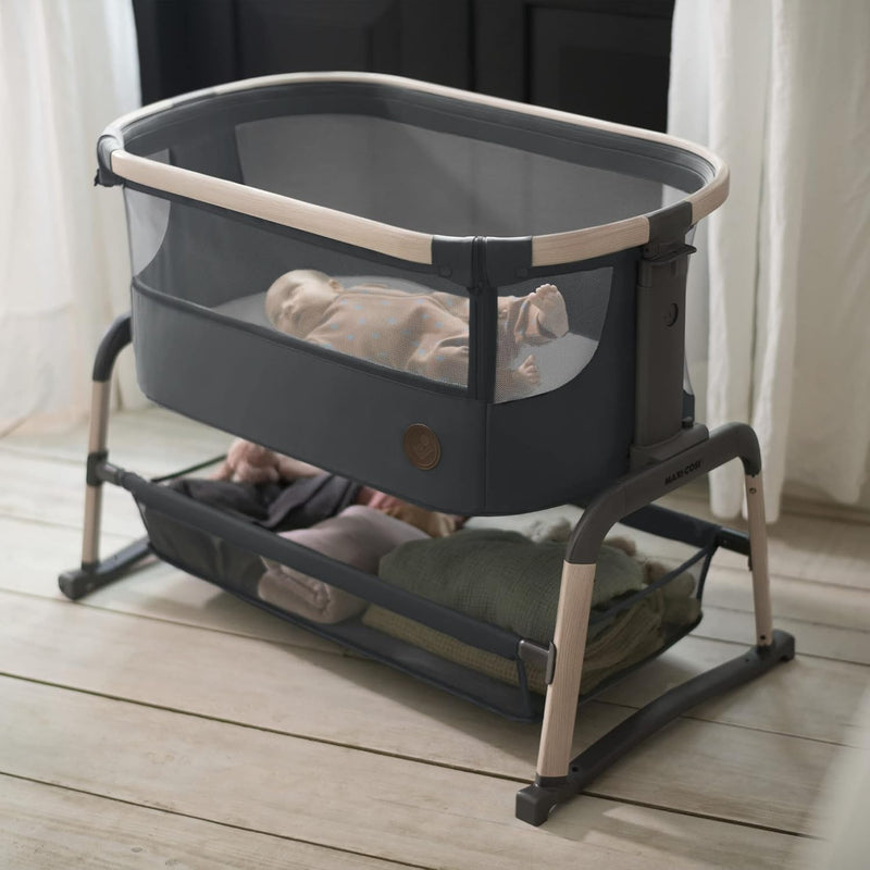 Maxi-Cosi Iora Air Beistellbett Baby, Co-Sleeper mit Allround-Netzgewebe, 0–6 Monate (9 kg), Schauke