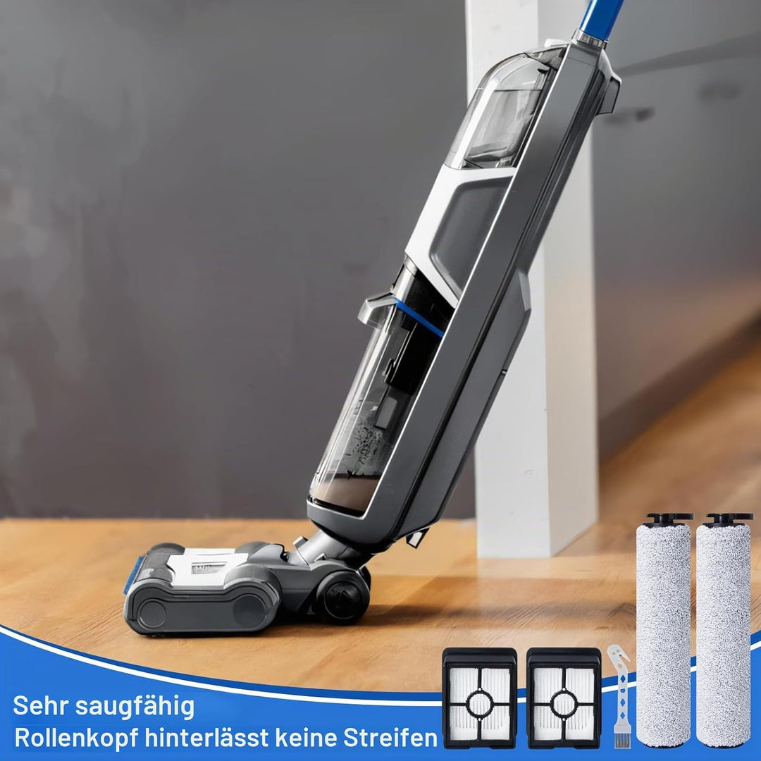 7 Stück Zubehörset für BISSELL CrossWave HF3 3598N Kabelloser Nass Trockensauger, 2 Bürstenrollen +