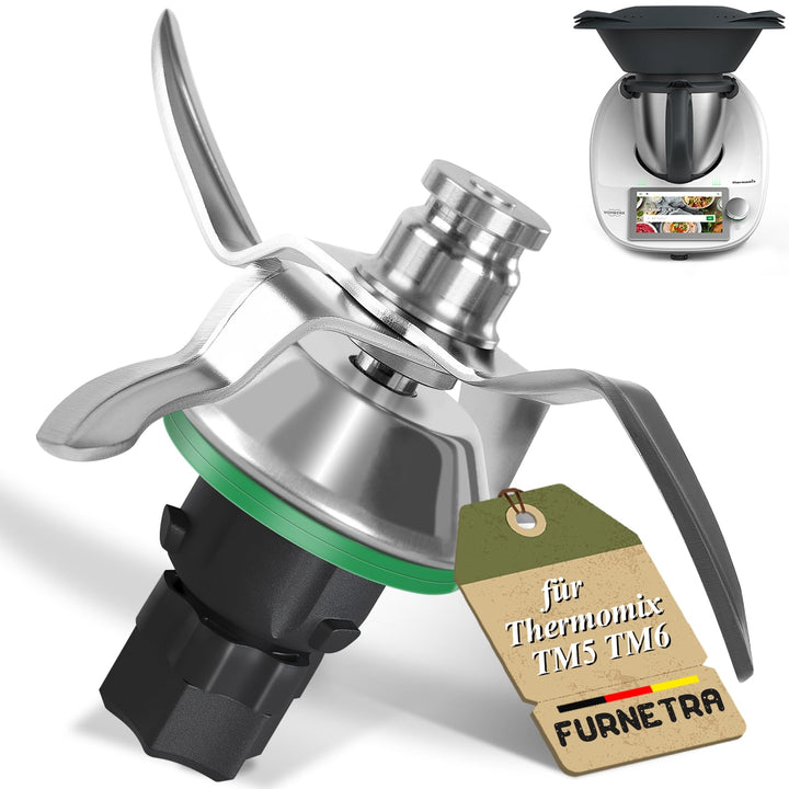 Messer für Vorwerk Thermomix TM5/TM6 - Mixmesser aus Edelstahl mit Dichtring, Zubehör &amp; Ersatzteile