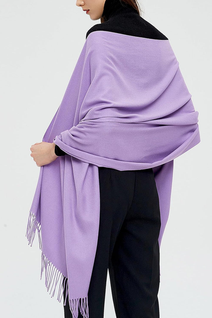 Pashmina Schals und Wraps Schals für Damen Hochzeit Party Winter Warme Lange Solid Color Hellviolett