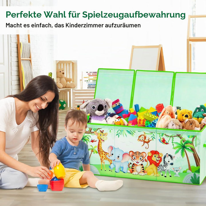 Extra Gross Aufbewahrungsbox mit Deckel Kinder, Zusammenklappbare Oxford-Spielzeugkiste mit Griff fü