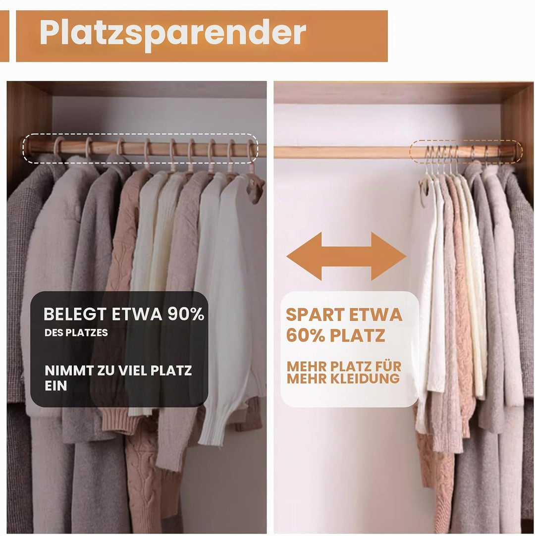 Jiang&amp;Rong 60 Stück Kleiderbügel Samt Beige, Ultradünn, Platzsparend,Hosen | kleiderbügel samt rutsc