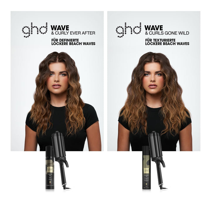 ghd triple barrel waver in schwarz – für schnelle, lockere Beach Waves, die den ganzen Tag halten, w