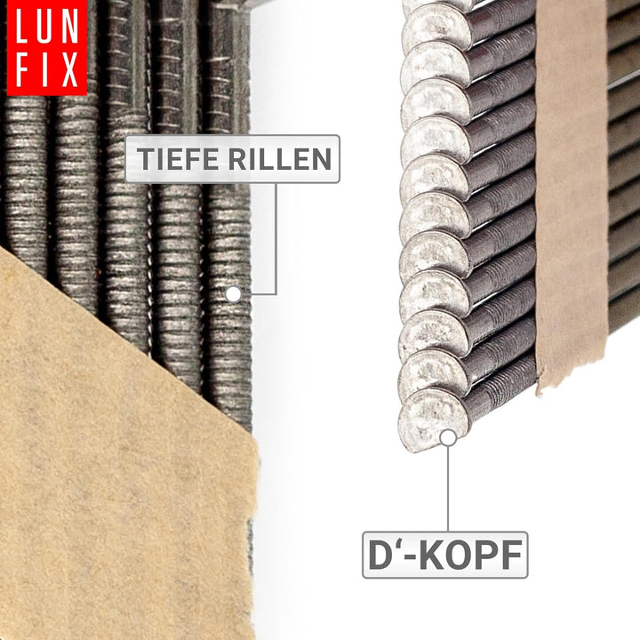 34° Ringschaftnägel 2,8x65 mm aus Stahl unverzinkt, papiergebunden auf Streifen – Packung 4000 Stk.