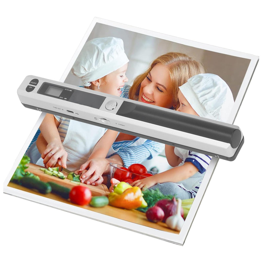 Tragbarer Scanner, Kabelloser Mobiler Dokumentenscanner, Handfotoscanner mit USB-Kabel, Visitenkarte
