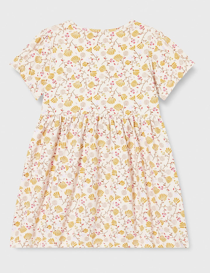 Noa Noa Mädchen Kittynnm Dress 110 Print Offwhite/Yellow, 110 Print Offwhite/Yellow