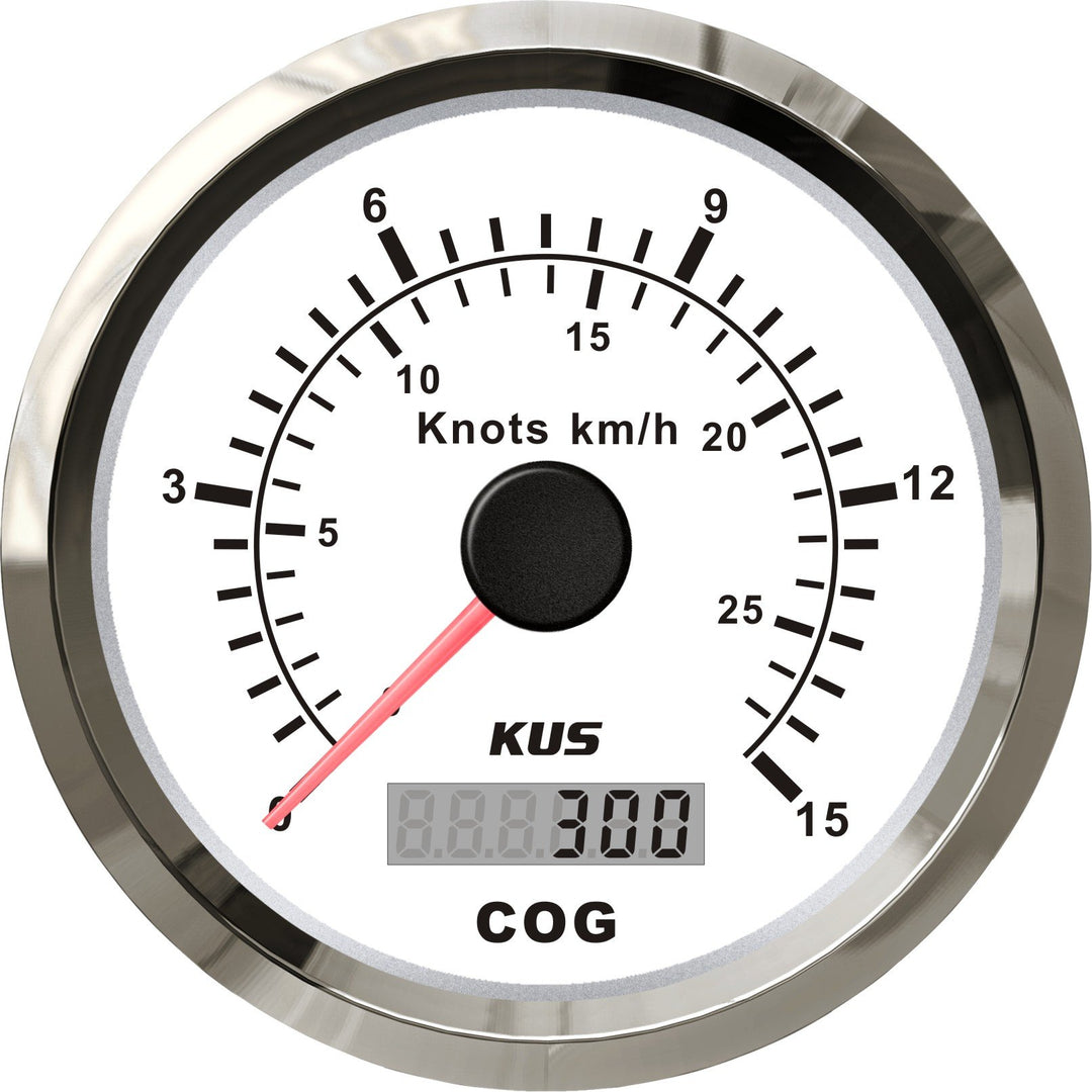 KUS GPS Tachometer Geschwindigkeitsmesser 15Knots 28KM/H Für Boot Yachten 85mm Mit Hintergrundbeleuc