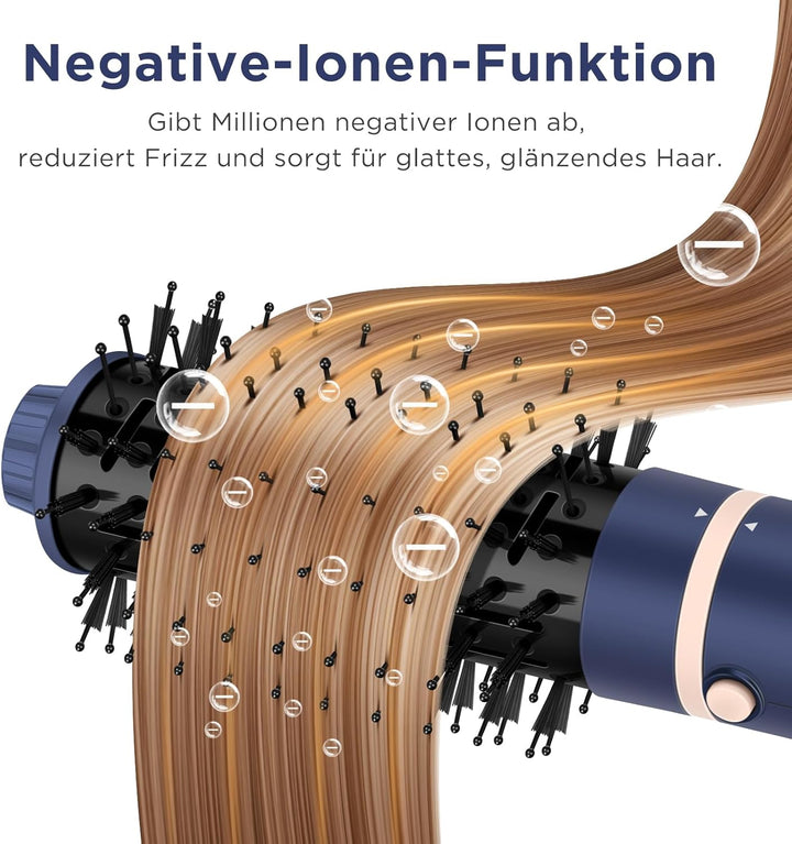 5-in-1 Airstyler &amp; Lockenstab, PARWIN PRO BEAUTY Ionen Föhn Stylingbürsten, 5 Aufsätze Rundbürstenfö