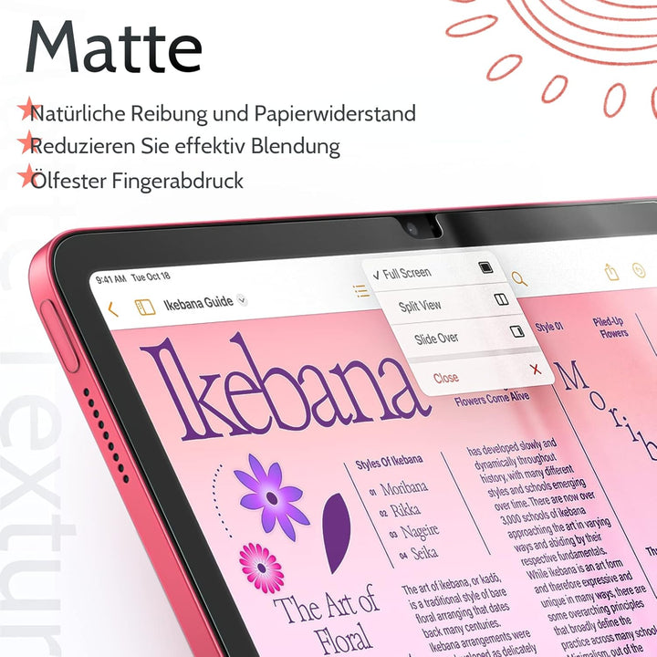 2 Stück Papier Schutzfolie für iPad 10. Generation 10,9 Zoll 2022, Matte Paper Folie Blendfreiem Dis