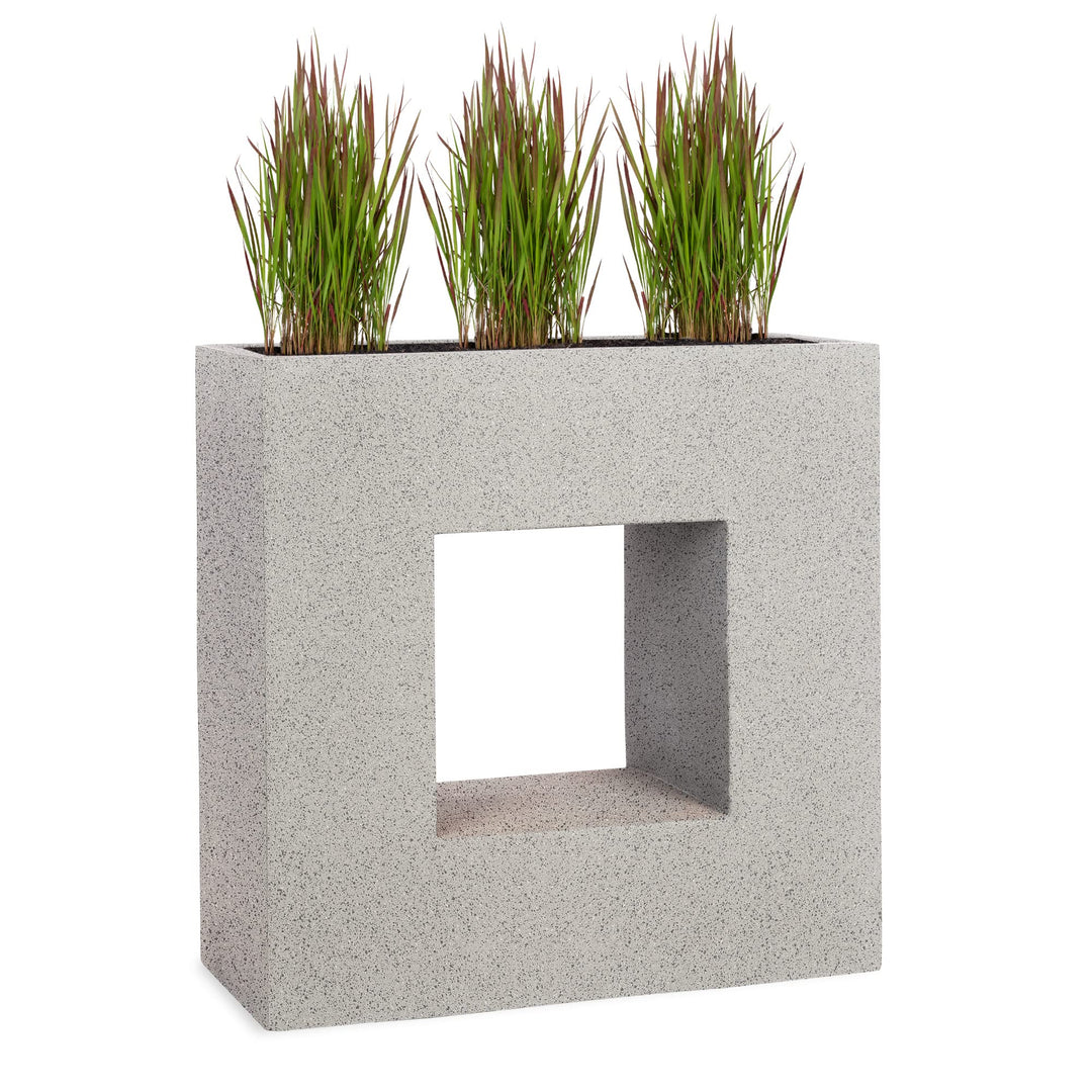 Pflanzwerk® Pflanzkübel Vista Granit Grau 66x66x28cm *Frostbeständiger Blumenkübel* *UV-Schutz* *Qua