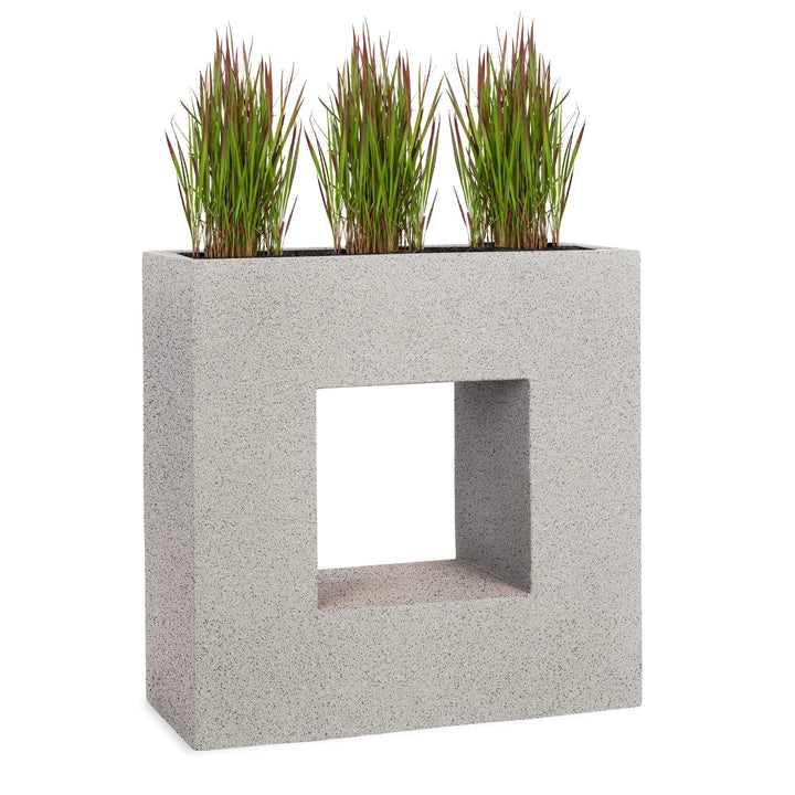 Pflanzwerk® Pflanzkübel Vista Granit Grau 66x66x28cm *Frostbeständiger Blumenkübel* *UV-Schutz* *Qua