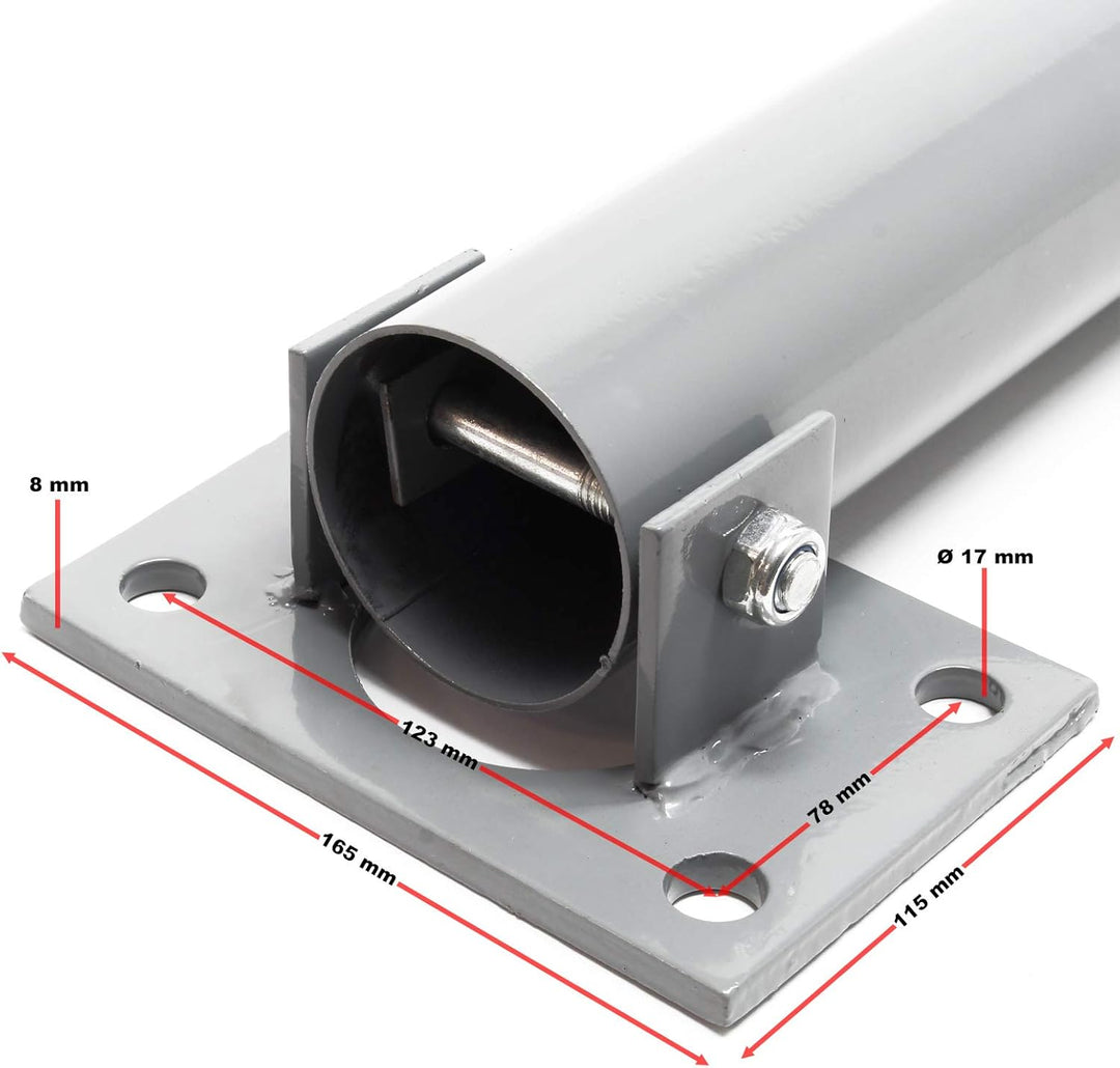 Wiltec Parkpfosten 705 x 75 mm, Parkplatzsperre klappbar rund, Absperrpfosten aus Stahl, Parkpfosten